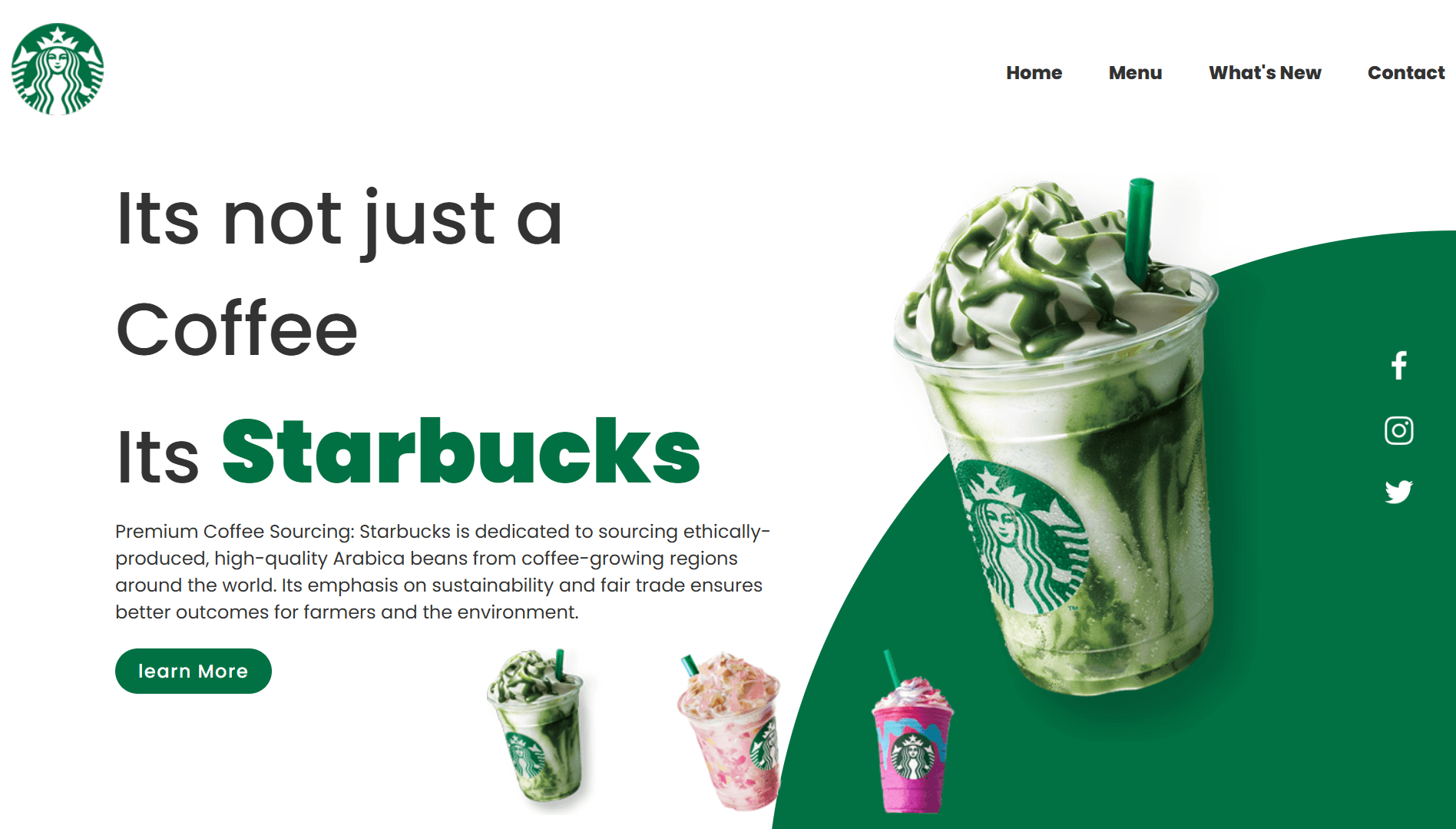 Starbucks Coffee Landing Page