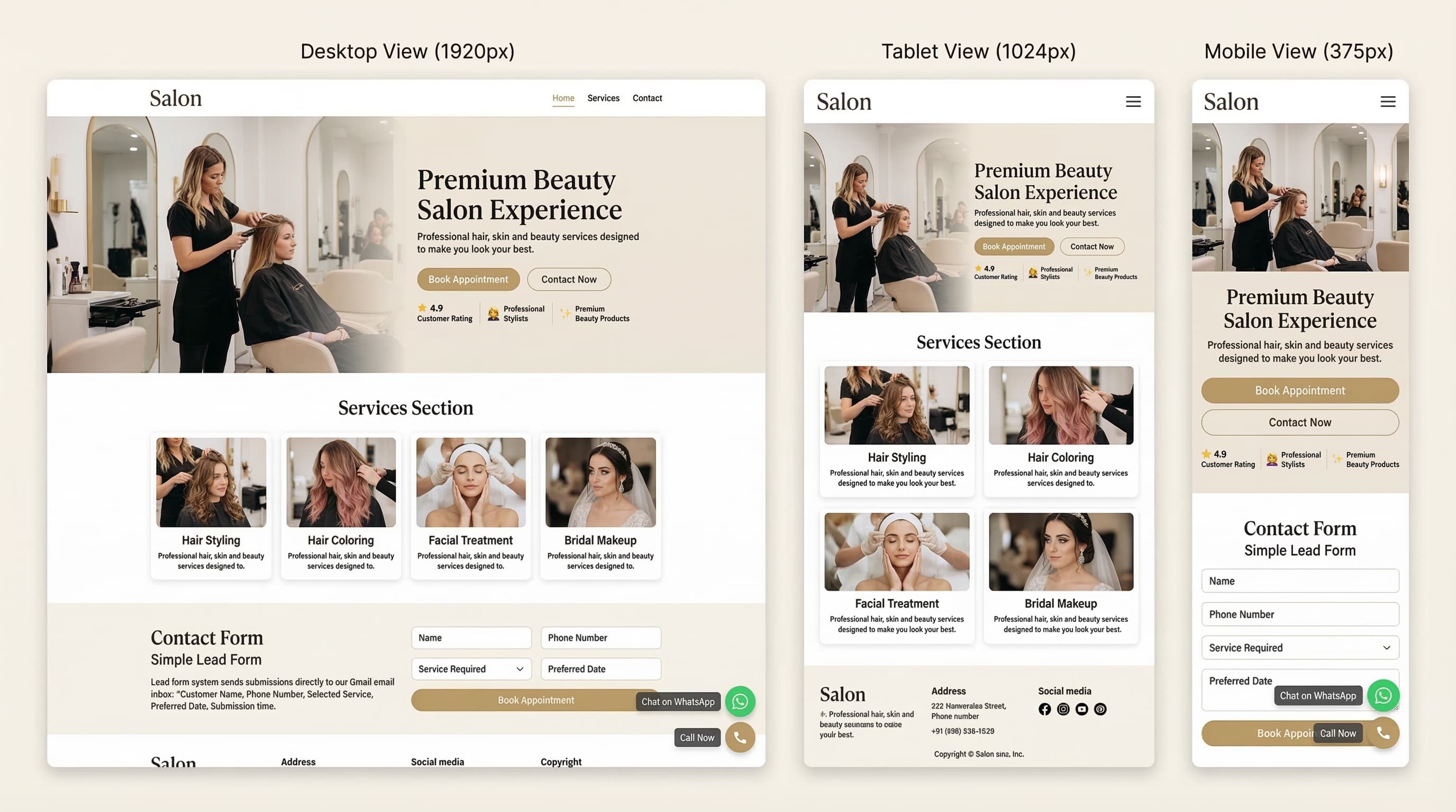 Landing Page (Digital Visiting Card with Firebase Backend)
