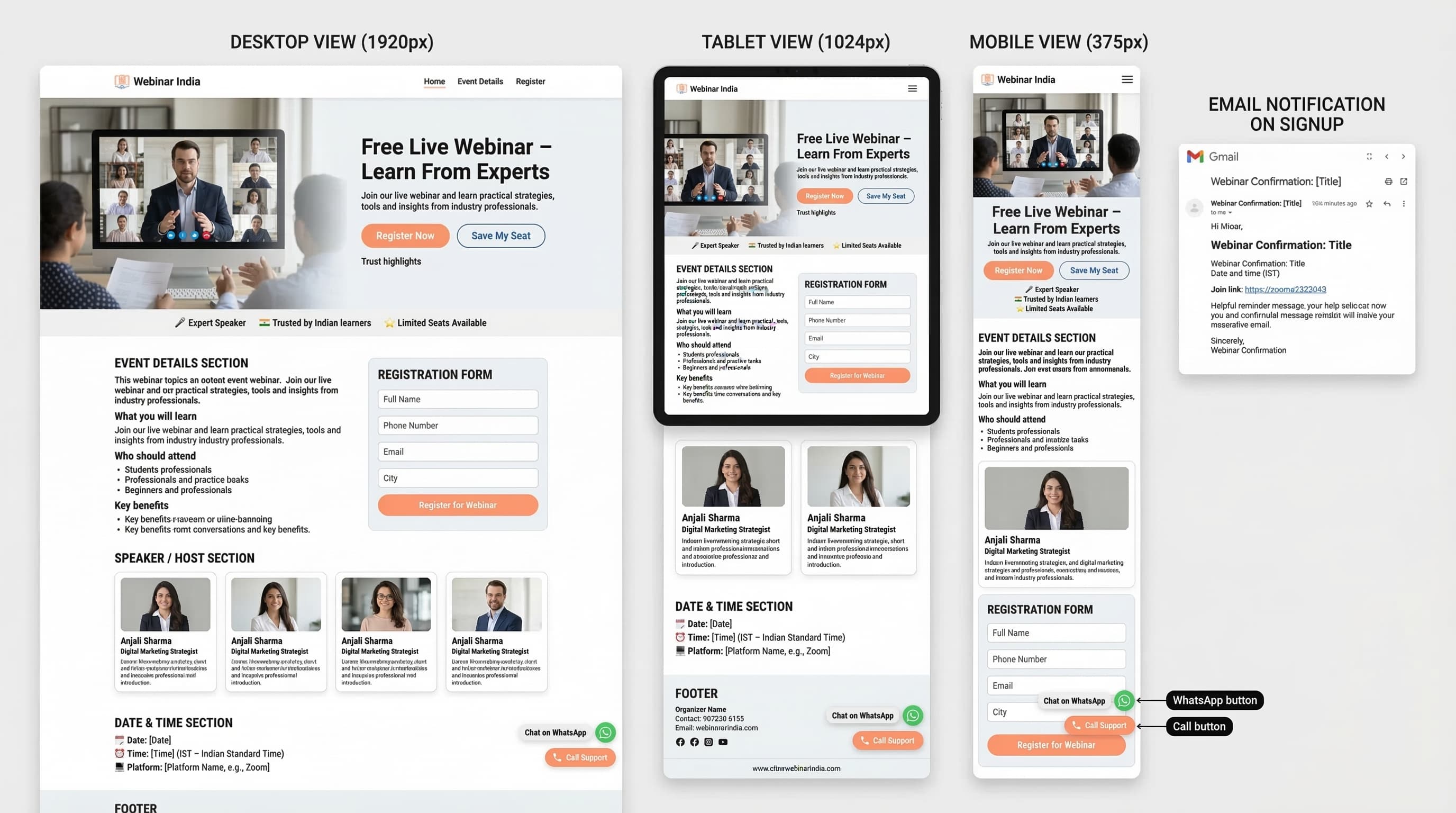 Webinar / Event Landing Page